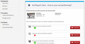 Your Ad Report Card always lets you know how your ad is performing.